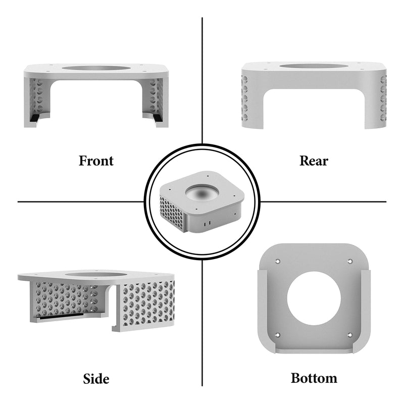 GEEKRIA Desktop Computer Under Desk Mount, Compatible with Apple 2024 Mac mini M4/ 2024 Mac mini M4 Pro, 3D Printed Monitor Mount - Wall Mount- VESA Stand- Accessories (Silver)