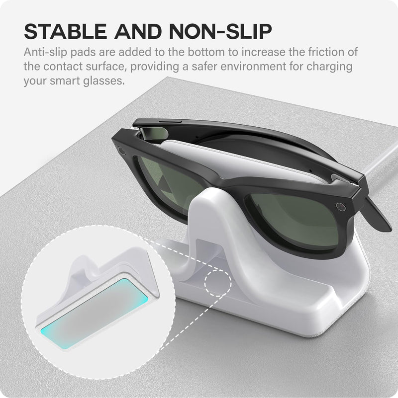 TUSITA Charging Stand & Cable Compatible with Ray-Ban Meta Smart Glasses