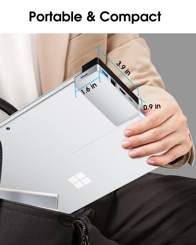 BYEASY Surface Pro 9 Docking Station, 6-in-2 USB-C Hub with 4K@60Hz HDMI, 100W PD Charging, 1000M Ethernet LAN, 2 USB 3.0 Ports, and TF Card Reader - Designed for Surface Pro 9 Hub only for surface pro 9