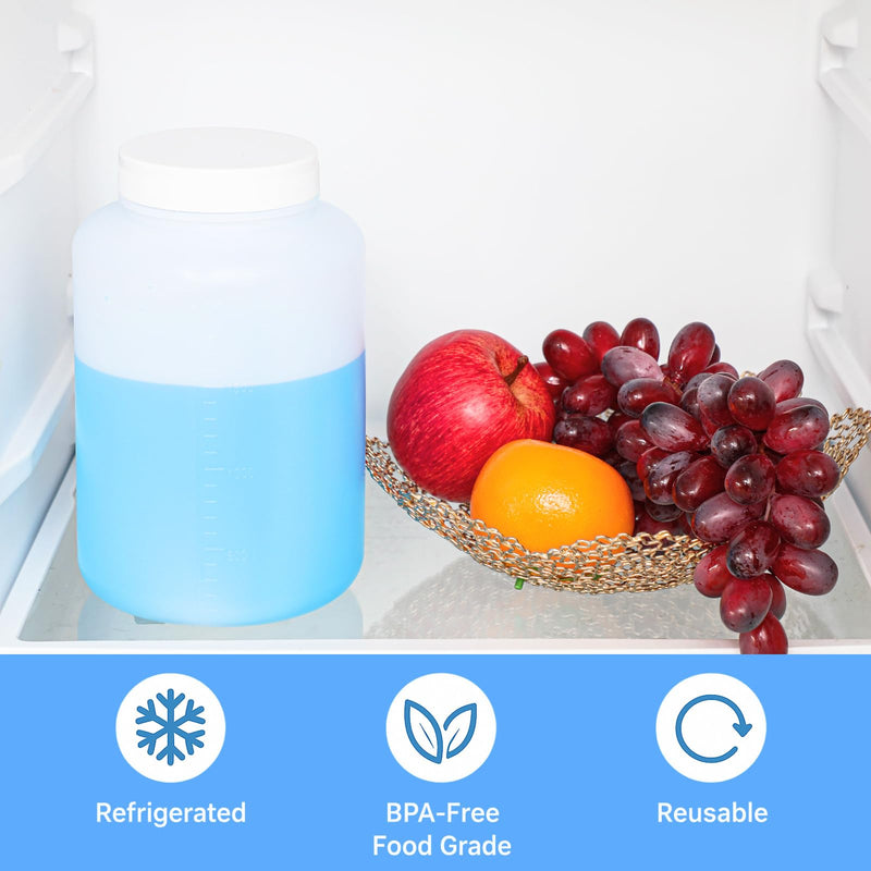 Tatuo 2 Pcs 64 oz 2000ml Polyethylene Reagent Bottle Plastic Sample Bottles with Screw Caps Translucent PE Sample Containers with Lid for Liquids, Laboratory, Storage at Home (Translucent)