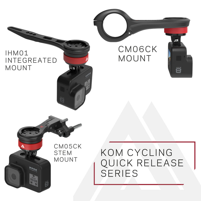 KOM Cycling CM06 Quick Release GoPro Computer Mount for Wahoo and Garmin Bike Computers (Bike Mount Compatible with Edge 1030, Elemnt Roam and others) 1030 Bike Mount compatible with GoPro Accessories Carbon Combo Kit (Includes GoPro Adapter)