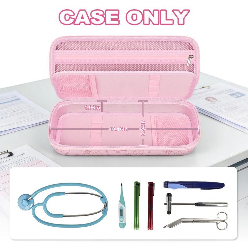 PAIYULE Stethoscope Case for 3M Littmann Classic III Monitoring/Lightweight II S.E/MDF Acoustica/Cardiology IV Diagnostic Stethoscopes, with Storage Divider for Doctor Nurse Accessories-Pink(Box Only) Pink