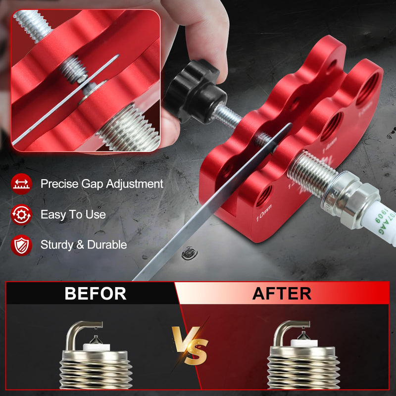 Baski Spark Plug Gap Tool, Universal Spark Plug Gapper Gapping Tool for Most 10mm 12mm 14mm 16mm Thread Spark Plugs