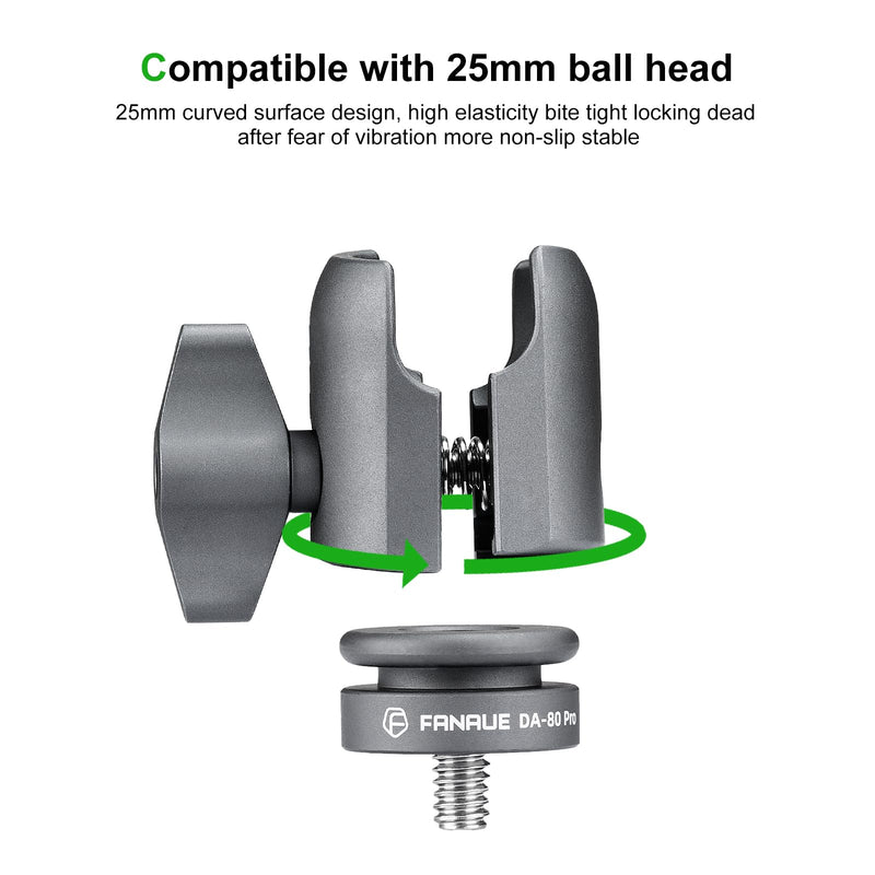 FANAUE Single Socket Arm with 1/4”-20 Metric Thread Compatible with RAM Mounts B Size Double Socket Arm