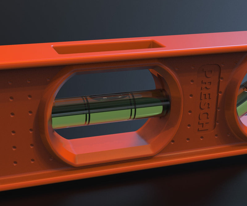 Presch magnetic spirit level 230 mm, small, unbreakable magnetic spirit level with 3 levels for professional building use