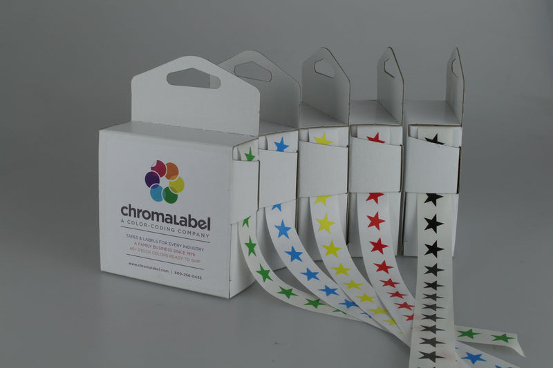 ChromaLabel 3/8" 0.375 Inch Color Code Star Stickers, 1000 Labels per Dispenser Box, Red (Pack of 2) 3/8" (Pack of 2)