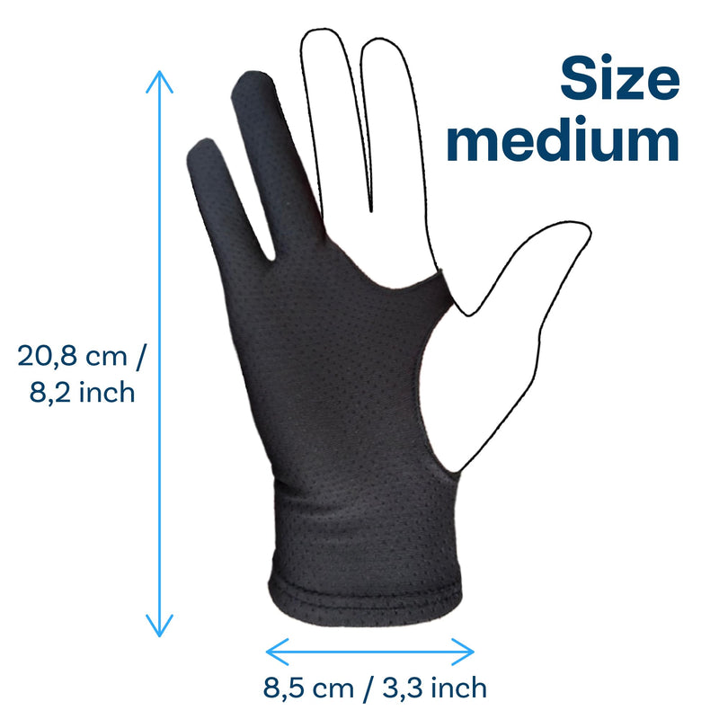 MMOBIEL Digital Drawing Glove – Artist Glove for Drawing Tablet, Paper Sketching etc. – Palm Rejection 3-Layer – Two Fingers Digital Drawing Glove Right and Left Hand – 2 Pack - Size Medium – Model B M - 2-Pack