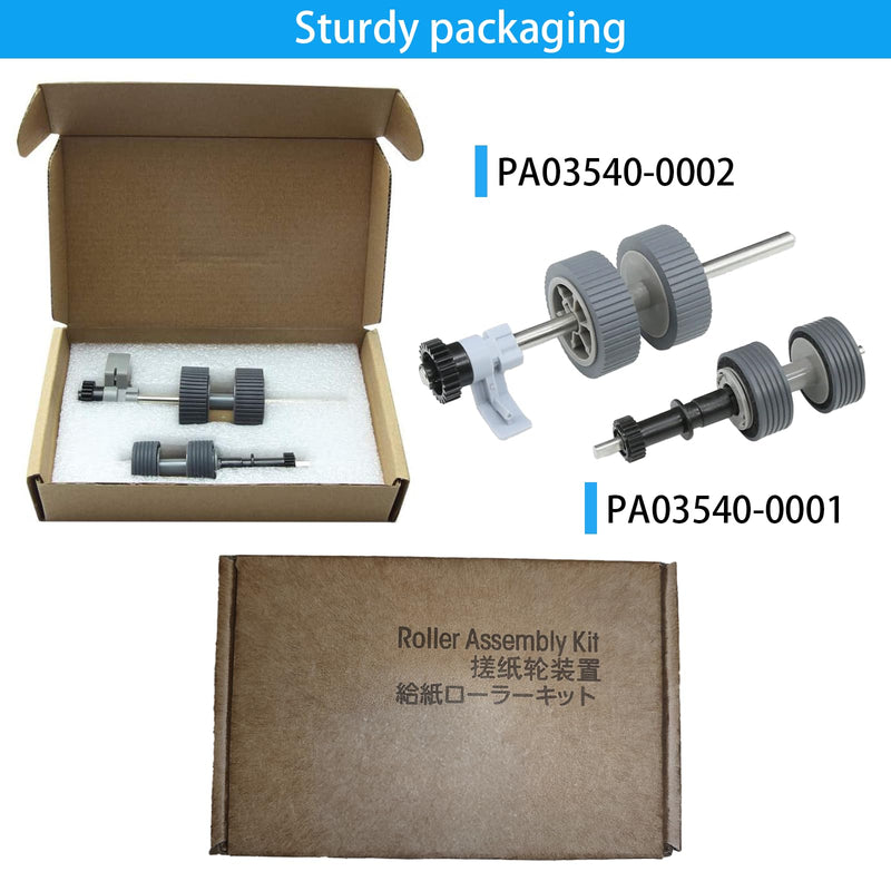 2024 Upgraded PA03540-0001 PA03540-0002 Brake Roller Pick Roller with Shaft Scanner Part,Compatible with Fujitsu Fi-6130 Fi-6130Z Fi-6140 Fi-6140Z Fi-6230 Fi-6230Z Fi-6240 Fi-6240Z Fi-6125 Fi-6225