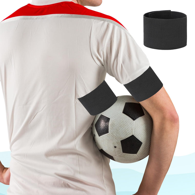 3 PCS Captain Armbands, 7x33 Cm/2.75x13 Inch Black Elastic Arm Band Adjustable Leader Armband Team Sport Armband Soccer Armband Memorial Armband Funeral Mourning Band for Basketball Volleyball Team