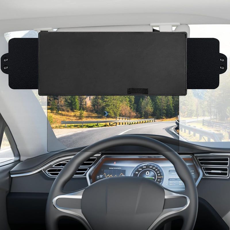 Sun Visor Extender for Car, Polarized Car Visor Extender with Polycarbonate Lens and Side Sunshade, Car Visor Protect from Glare, UV Rays, Snow Blindness for Safe Driving, Universal Fit Cars Black