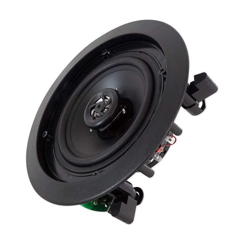 Rockville Pair CC525T Black 5.25" Commercial 70v Ceiling Speakers, 2-Way Audio, Aimable Tweeter, Paintable Grill, for Restaurants/Bars/Cafes