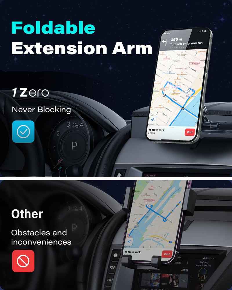 1Zero for Magsafe CD Phone Holder for Car [17 Strong Magnets] Magnetic Phone Mount Hollow Socket CD Player Phone Mount for Pop Grip Ring Holder Magsafe Case iPhone 15 14 13 12 Series