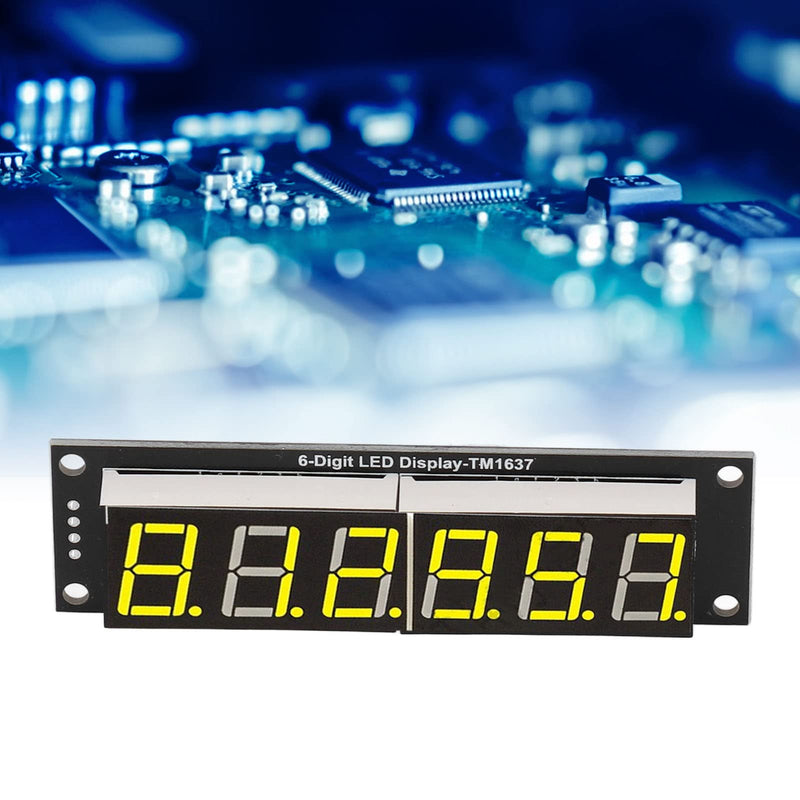 TICFOX Display Digital Tube LED Segment Display Module 0.56 Inch 6 Digit 7 Segment TM1637 Display Tube LED Digital Display Control Module Tube with Yellow Light