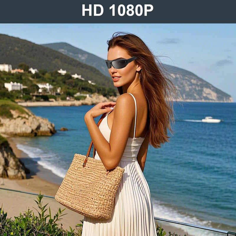 Sport Camera Sunglasses,Smart Glasses Camera for Men, HD 1080p Video Cameras UV Protective Polarized Lenses for Outdoor Activities Cycling, Traveling, Driving(Include 16G Memory Card)