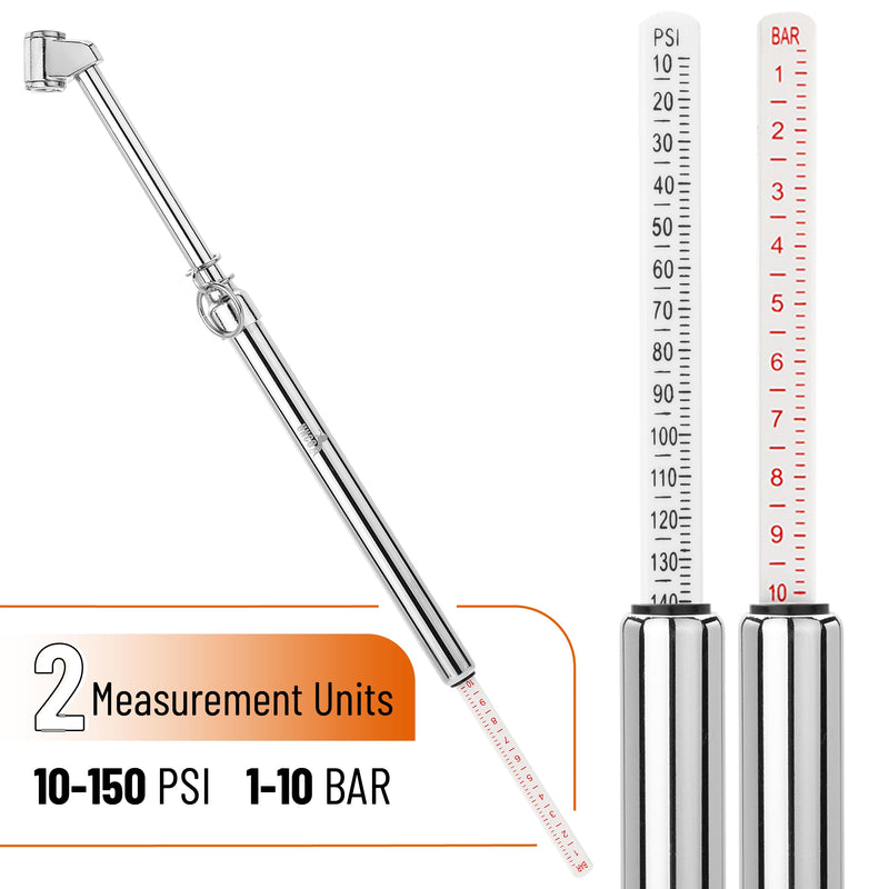 UNCO- Dual Head Tire Pressure Gauge, 2 Pack, 10-150PSI, Tire Gauges for Tire Pressure, Pencil Tire Pressure Gauge, Air Pressure Gauge for Tires, Air Gauge Tire Pressure, Car Tire Pressure Gauge