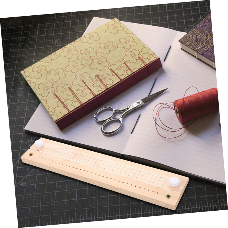 DIY Book Binding Kit - Metal & Wood Signature Punching Tool for Journals, Notebooks, Paper Binding - Adjustable Stitching Cradle for Precise Hole Punching, Ideal for Handmade Projects