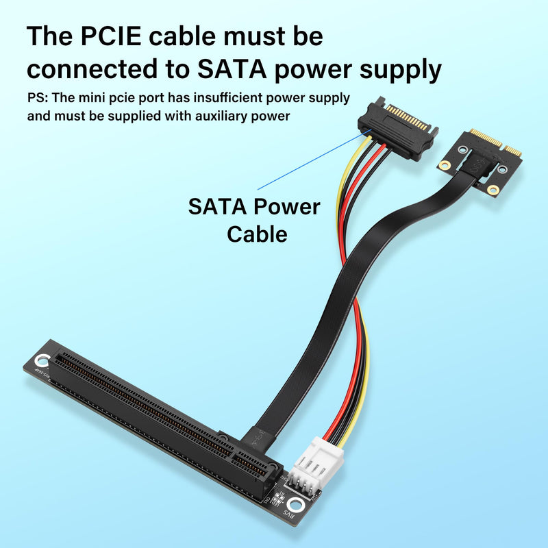 SinLoon Mini PCIE Wireless Network Card to PCIe X16 Extender Cable Mini-Pcie Male to PCI-E X16 Female Riser Cable 20CM