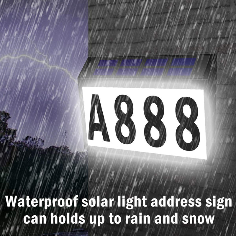 Solar House Numbers Light, T-SUNUS Lighted House Numbers Sign Plaque Address Numbers for Houses Waterproof LED Solar Powered Address Sign for Houses Mailbox Street Yard Wall mounted