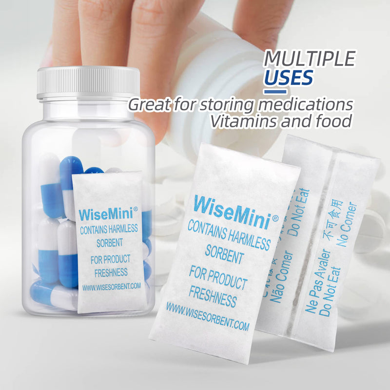 Wisesorb 0.25 Gram 1200 Pack Silica Gel Packets, Dessicant Packets, Silica Gel Packs, Moisture Absorbers for Food Storage, Food Safe Desiccant Dehumidifiers 0.25g*1200Pcs