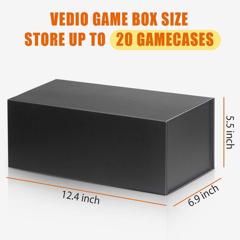 Video Game Storage Box Compatible with PS5 PS4 PS3 games, XBOX1 games, Magnetic Video Game Box Protector Case, Store Up to 20 Cases – 1 Pack
