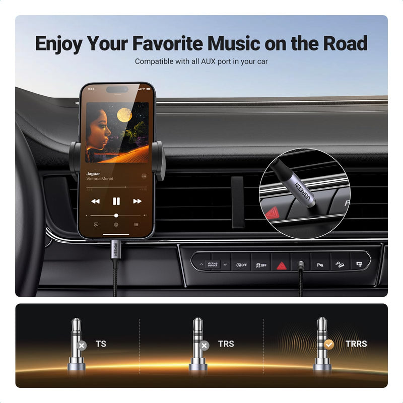 UGREEN USB to Audio Jack USB External Sound Card 3.5mm Audio Adapter 2 in 1 USB A to Aux TRRS Headphone Bundle with Aux to USB C, Type C to 3.5mm Audio Jack Cable 3.3FT