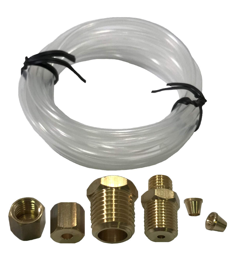 Sherco-Auto Mechanical Oil Pressure Gauge 72" Inch Nylon Line Tubing Install Kit with Fittings