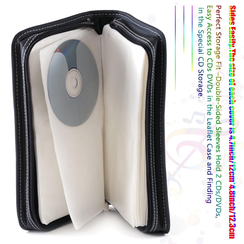 Kosiz 36 Pieces 4 Dise DVD Poly Sleeves 3 Rings CD Sleeves Binder Pages 144 Disc Capacity for Binders Only