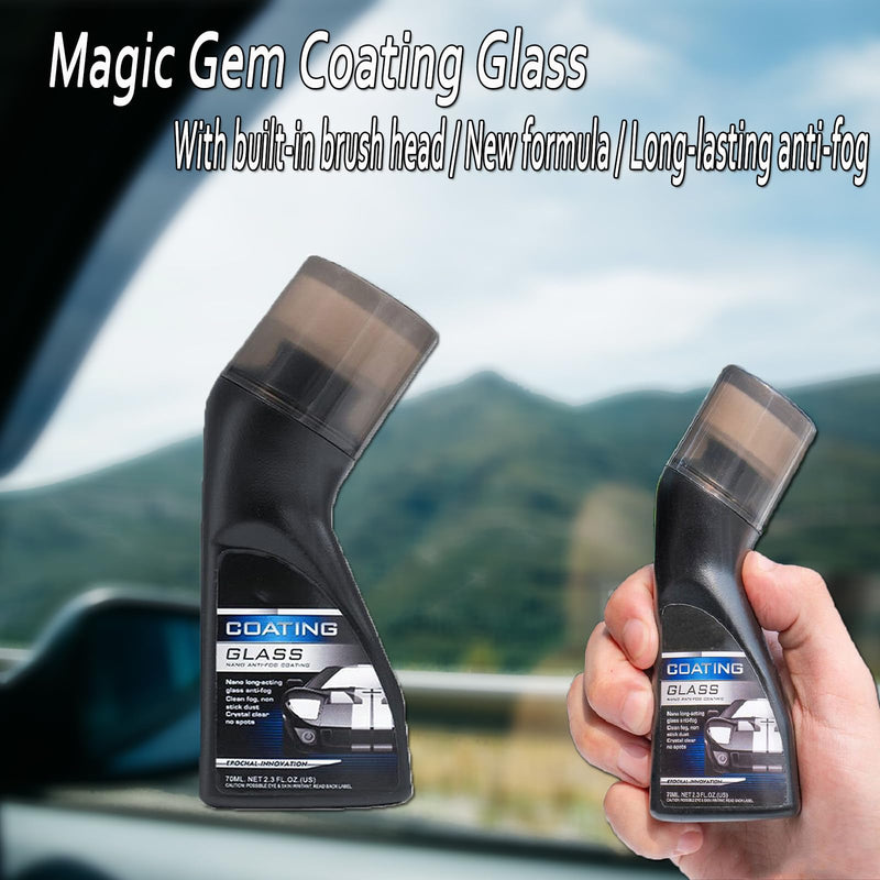 Magic Gem Coating Glass,Micro-Molecular Anti-Fog Coating Agent Wiper,Anti Fog for Car Windshield,Magic Gem Coating Glass with Applicator for Car Windshield, Windows, Mirrors, Glasses