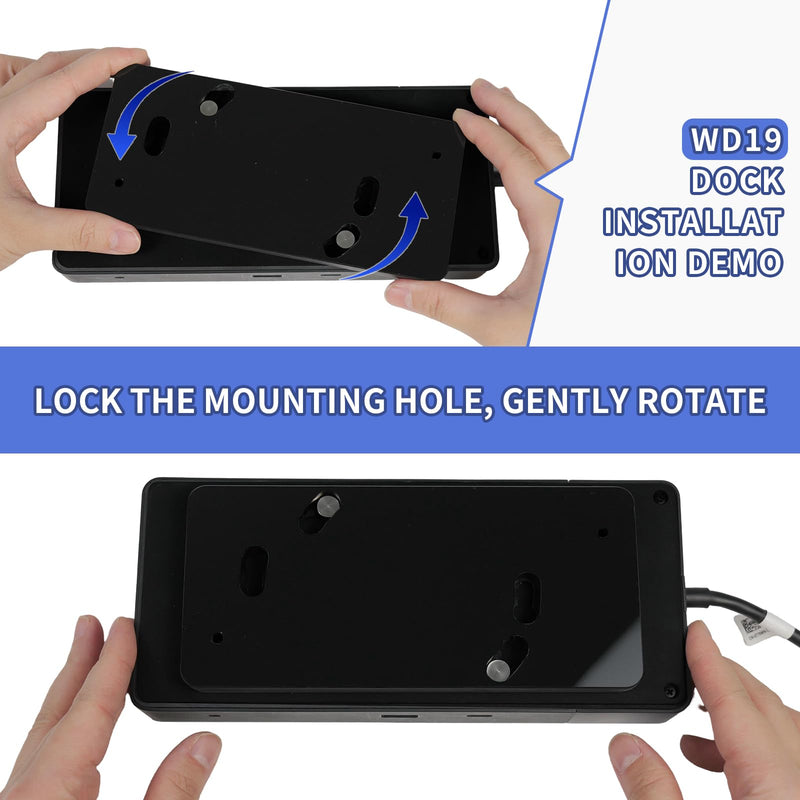 Under Desk Mount for Dell WD19 / WD19S / WD19TB / WD19TBS / WD19DCS / WD22TB4/UD22 Docking Station + Power Bricks(for Original180W & 130W)- Docking Station and Power Bricks Mount Holder Kit