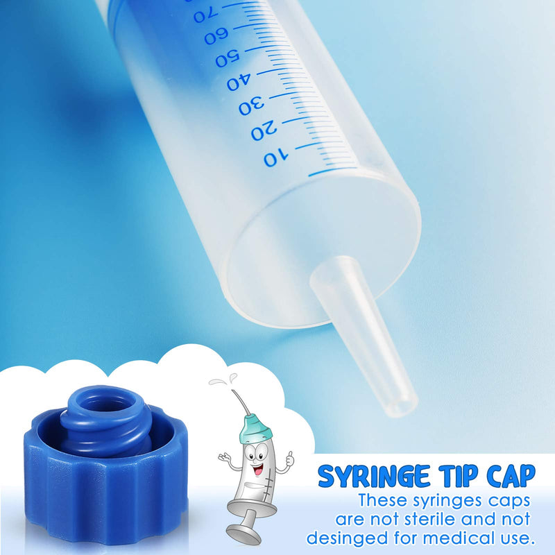 Tenare 500 Pieces Syringe Tip Caps No Needle Luer Connector Cap for Feeding Tubes Lab Supplies, Blue