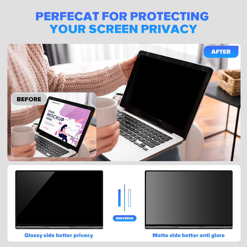 Laptop Privacy Screen 13.3 Inch Laptop Screen Privacy Shield 16:9 Aspect Removable Privacy Screen Compatible with Lenovo/HP/Dell, Blue Light UV-Blocking Screen Privacy Filter