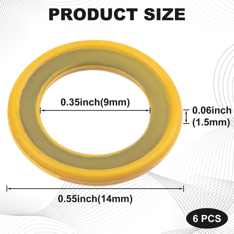 6PCS Gearcase Drain Plug Seal Gaskets for Lower Unit Gear Oil Pump, Lower Unit Washers Replacements 26-830749 Compatible with Mercury Marine/Mercruiser Round-6pcs