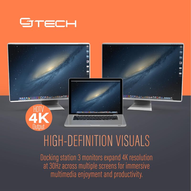 USB C Docking Station 12-in-1 Laptop Hub with Dual 4K HDMI - USB-A & C Ports Gigabit Ethernet Audio and SD Slots - Universal Dock for Mac & Windows