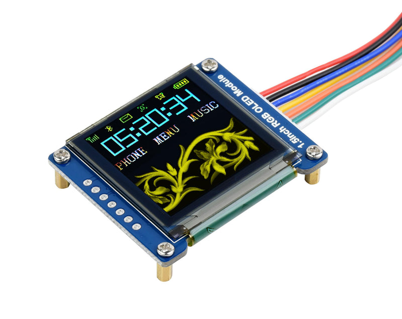 1.5inch RGB OLED Display Module, 128x128 Pixels 16-bit High Color (65K Colors) 1351 Driver, SPI Interface, Compatible with Arduino Raspberry Pi Ardui Jetson Nano STM32,etc.