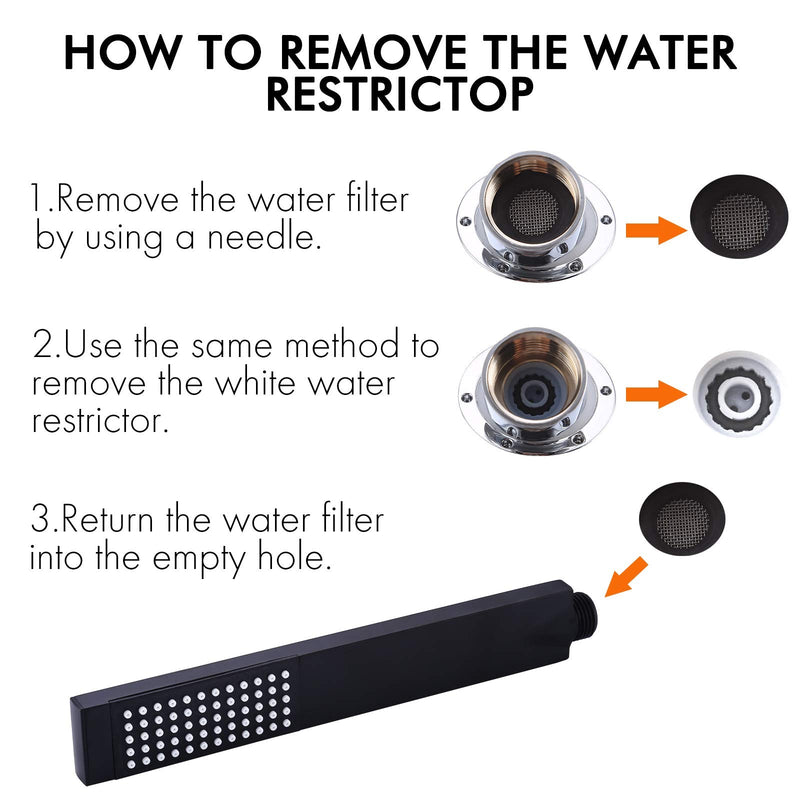 KES BRASS Handheld Shower Head with 1.5-Meter Long Hose and Holder Bracket Replacement Showerhead for Bathroom Showering System Contemporary Square Style Matte Black Finish, LP135-BK