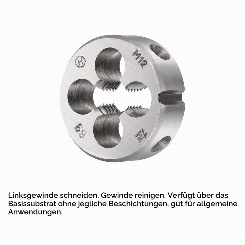 sourcing map Tap and Die Set M12 x 1.75 | Left-hand thread thread cutter set, thread cutting tool