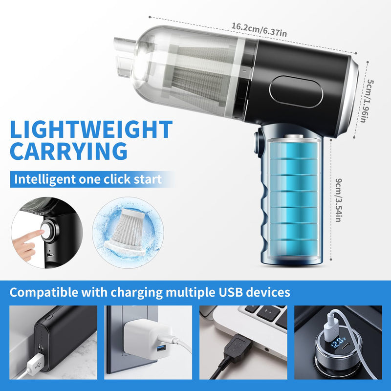 Compressed Air Duster-Vacuum Keyboard Cleaner-Air Blower 3-in-1-Electric Air Dusters-Replace Compressed Air Cans for PC,Computer Keyboard,Car Dusterpc Cleaning