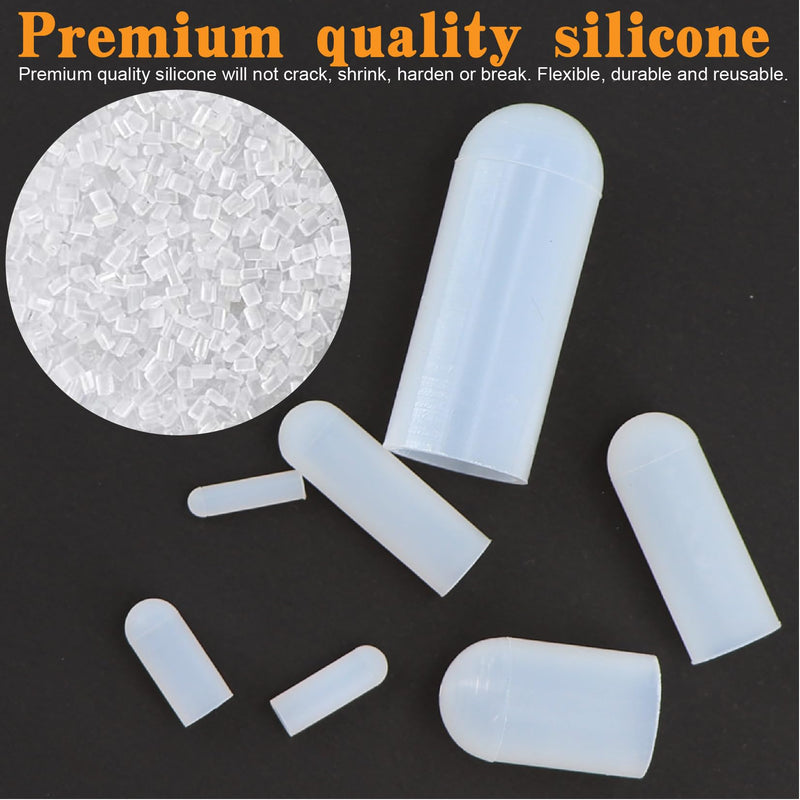 110 Piece High Temp Silicone Rubber Protective End Cap Kit - 3/32" to 3/4" for Powder Coating Custom Painting Anodizing