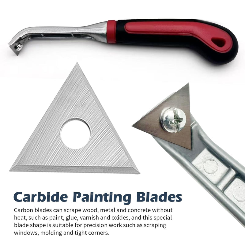10Pcs 1inch Triangle Paint Scraper Paint Scraper Carbide Blades Double-Edged Reversible Replacement Blade Silver Carbide Scraper,Scraper Blades,for Removing Paint, Glue, Varnish and Rust（Only Blade） 10