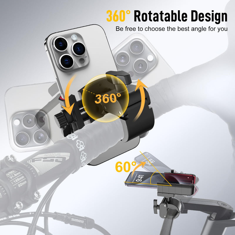 Moman Bike Phone Holder, PMS1 Universal Motorcycle Phone Mount【Unobstructed Lens】 360° Rotatable Quick Release Compatible with iPhone Samsung 4.5”-7.0” Phone, Motorcycle-Phone-Holder-Motorbike-Mount