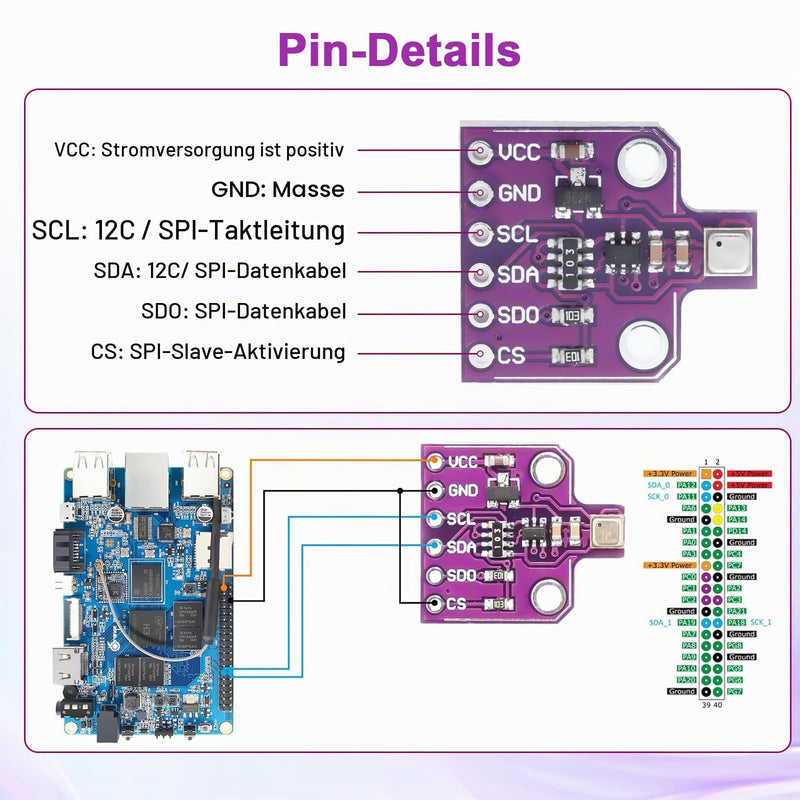 ARCELI BME680 Development Board, CJMCU-680 Pressure Sensor for Temperature and Humidity Sensor, 1.7 ~ 3.6 V I2C Interface Compatible with Arduino for Capturing Air Quality (Pack of 3) 3 Stück