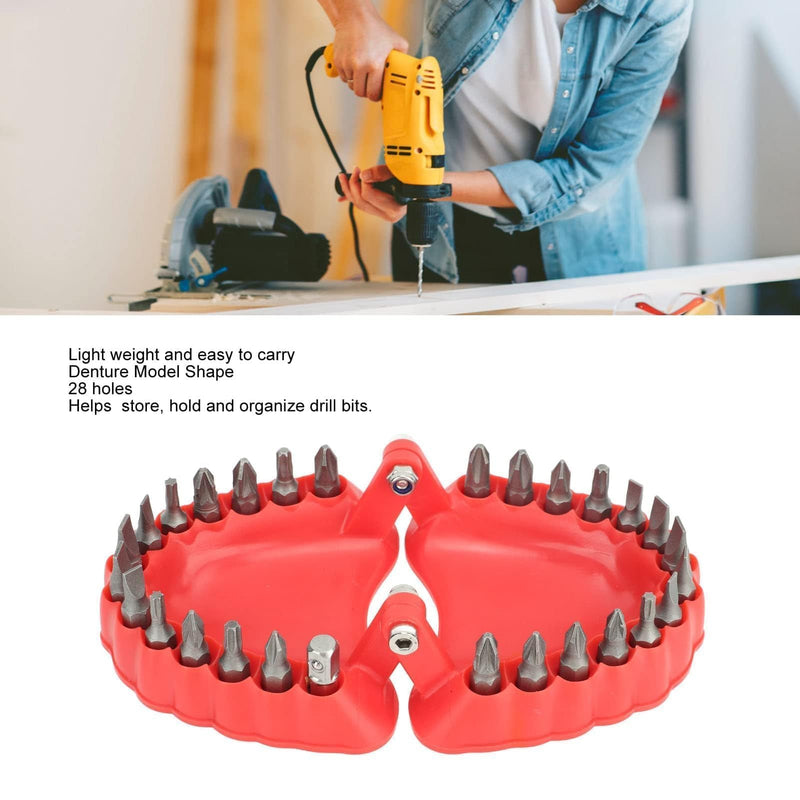 Denture Drill Holder, Denture Drill Organizer, Denture Screwdriver Organizer, Denture Drill Holder with 28 Bits, Fit for Desk Gadget Decoration (With Bits) With Bits
