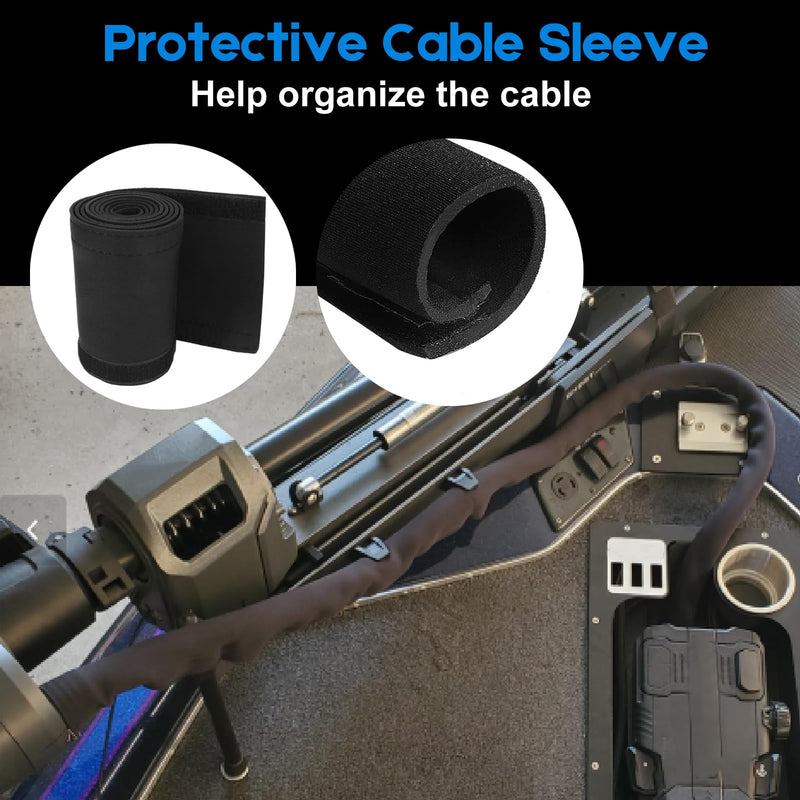 Trolling Motor Cable Sleeve 120 inch Neoprene Cable Organizer for Trolling Motor Portable Boat Accessories (10FT) 10FT