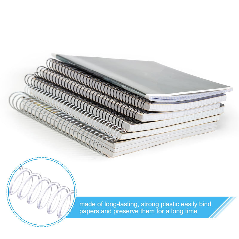 PATIKIL 13mm(1/2") Plastic Spiral Binding Coils, 20 Pcs Binding Spirals 105 Sheet Capacity 4:1 Pitch Binding Spirals for Binding Paper Sheets, Transparent 13mm(1/2")
