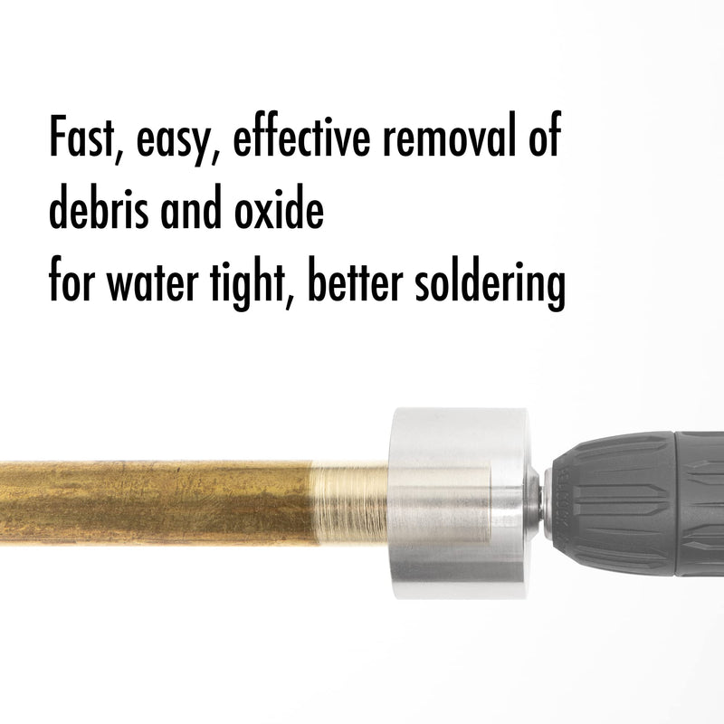 Full-Metal Copper Pipe Cleaner, Tube Cleaning Brush for Drill with Replaceable Brushes, for Professional Plumbers and Industrial Purpose 1/2" 3/4" 1" Triple Set