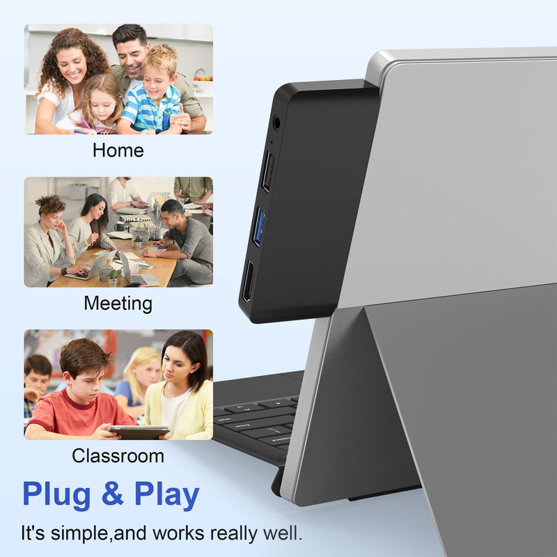 Surface Go Accessories HDMI Adapter for Microsoft - Surface Go/Go 2/Go 3 Docking Station with 4K HDMI + USB 3.0/2.0 Port + 3.5mm Audio Adapter, Dock Hub for Surface Go External Mouse and Keyboard