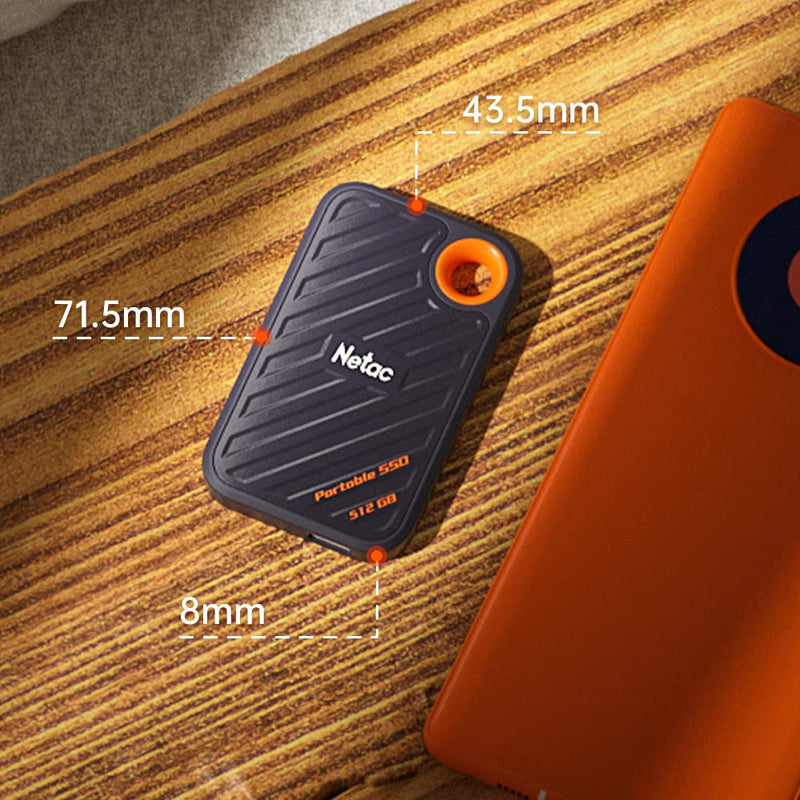 Netac 512GB Extreme Portable SSD External Solid State Drives Up to 2000MB/s Read 1700MB/s Write Speed, USB 3.2 Gen.2 Business Travel Essential Supports Win to Go Dust-Resistant ZX20