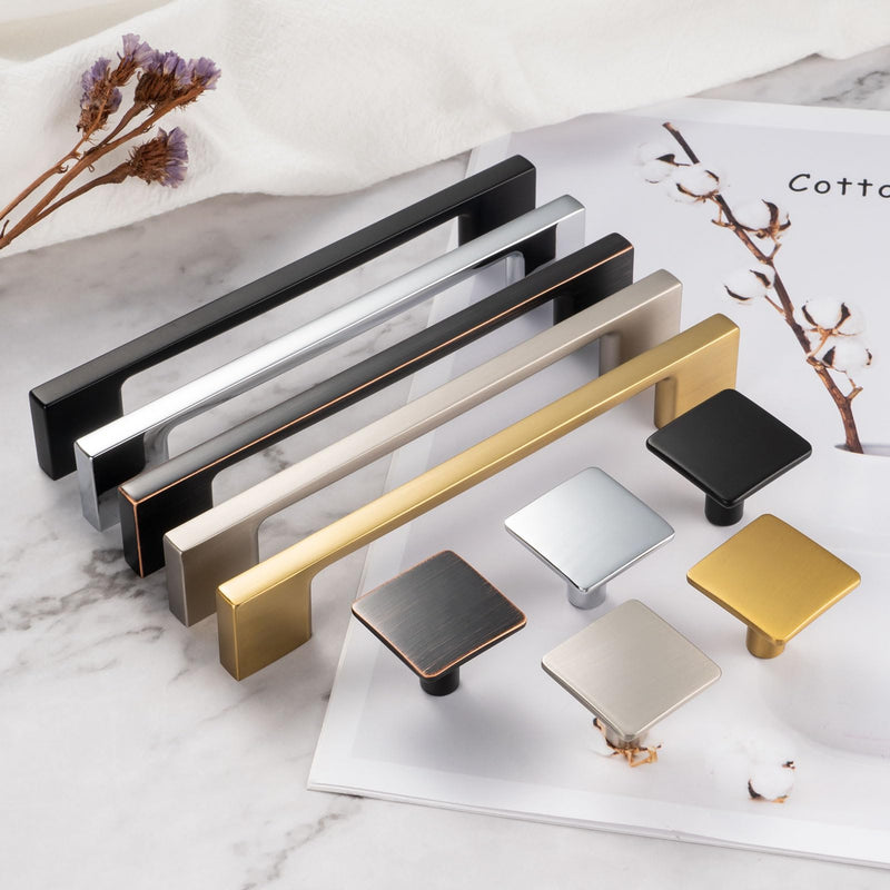 5 Pack 7-1/2 Inch Hole Centers, Brushed Gold Cabinet Pulls Gold Cabinet Handles Gold Kitchen Hardware for Cabinets ZP2205 Drawer Bedroom Dresser Bathroom Vanity Cupboard Closet 7-1/2" Hole Centers-5Pcs Modern