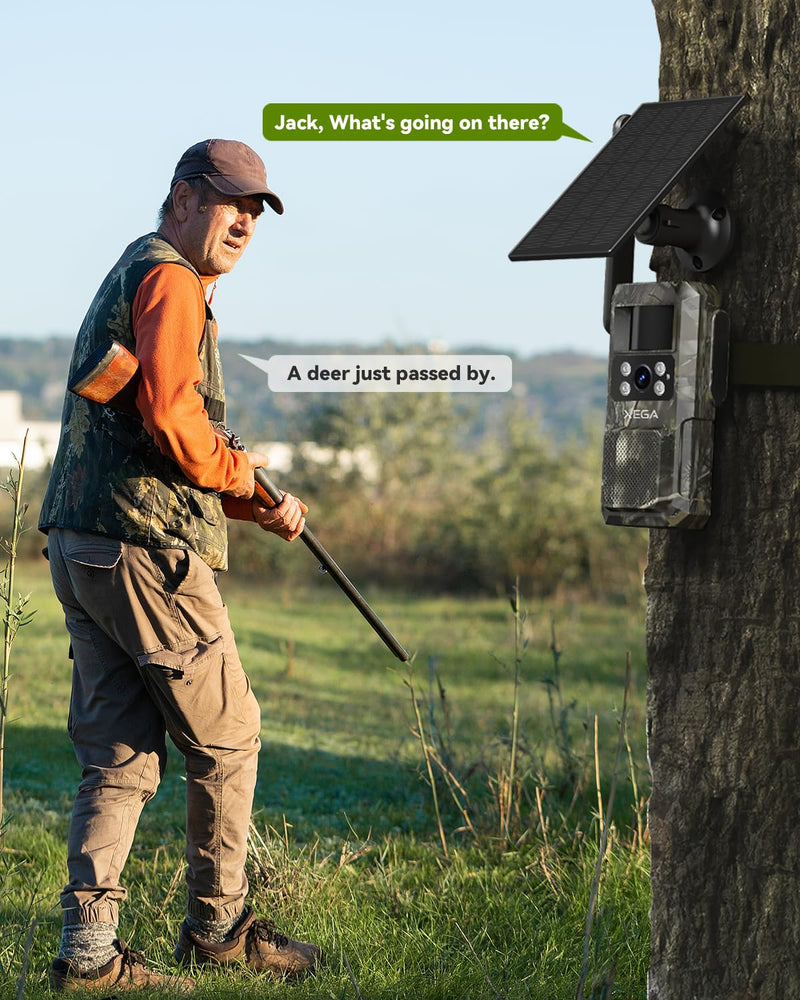 Xega 4G LTE Cellular Trail Camera with Livestreaming, No WiFi Game Camera with Built-in SIM Card, Motion Activated, 7800mAh Battery, Color Night Vision No Glow 950nm IR LEDs, IP66 Weatherproof