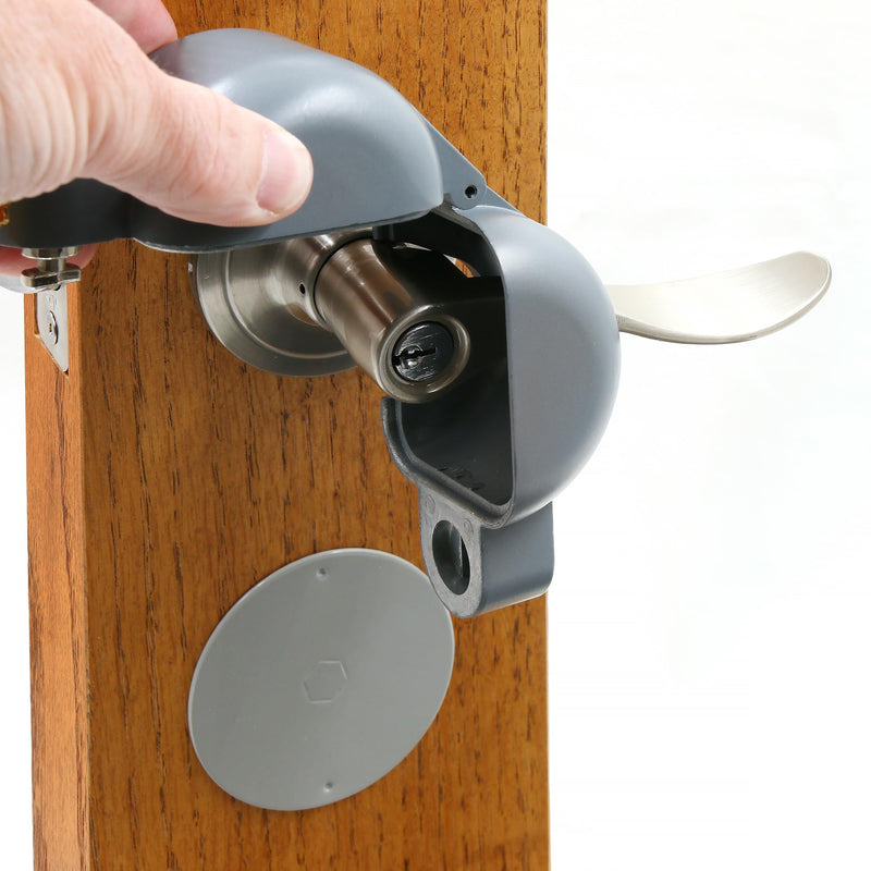 Prime-Line S 4181 Handle Lock-Out Device, Single Pack | Handle Lock with Key, Blocks Access to Keyhole, Removeable and Easy to Use, Fits Round Doorknobs Max 2-7/8 Inch